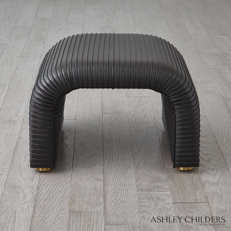 Delia Bar Stool-Antique Leather, Black