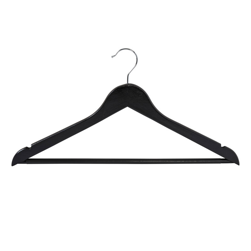 Cintre antidérapant en bois pour robe / chemisier / chandail , Noir