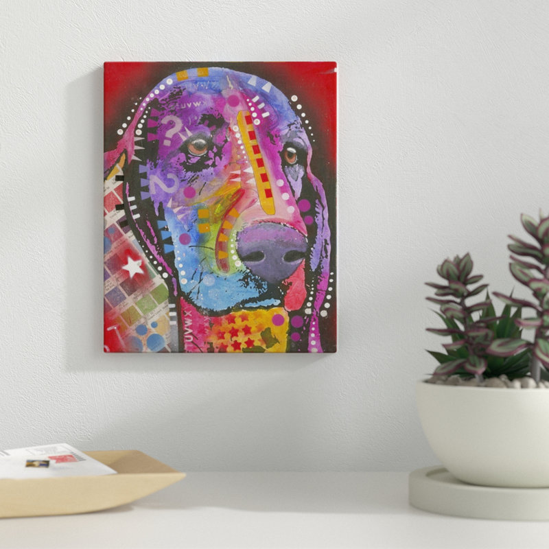 « dog art 28 », reproduction sur toile, H 14 po x l 11 po x P 1,25 po