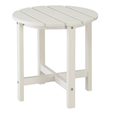 Jeyren 18" W High-Density Polyethylene Round Side Table with Slatted Top