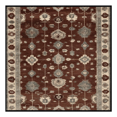 Machine Washable Overdyed Brown Area Rug