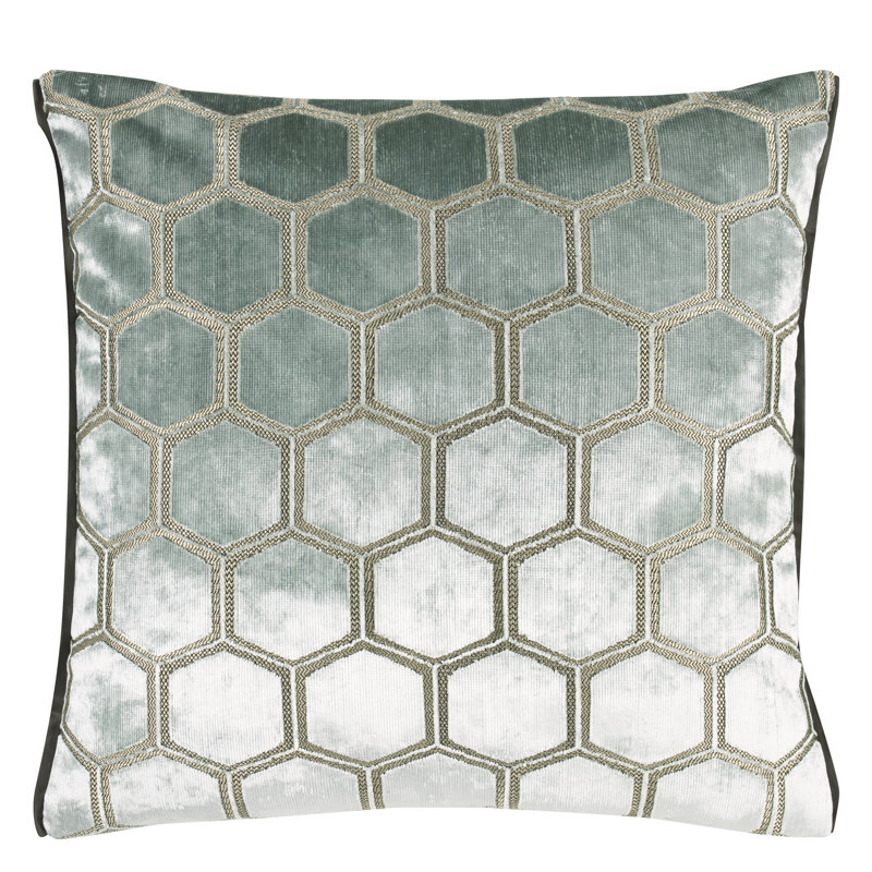 Manipur Velvet Decorative Pillow, 22"H x 22"W, Silver