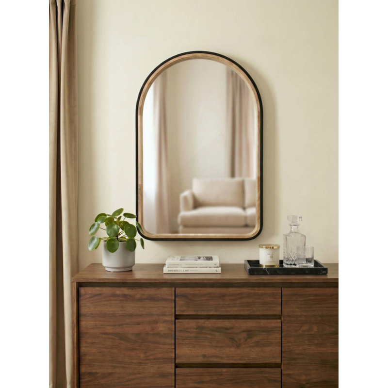 Miroir arqué en bois deux tons