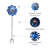 Satoru 18" dia. x 70" H Solar Metallic Kinetic Windmill Spinner, Blue