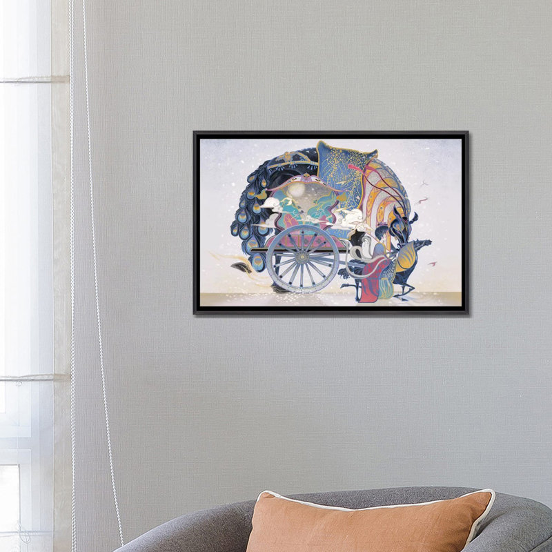 «She Has a Secret» par Sija Hong - reproduction d'art, Encadrement noir décoloré, Pas de tapis, H 18 po x l 26 po x P 1,5 po