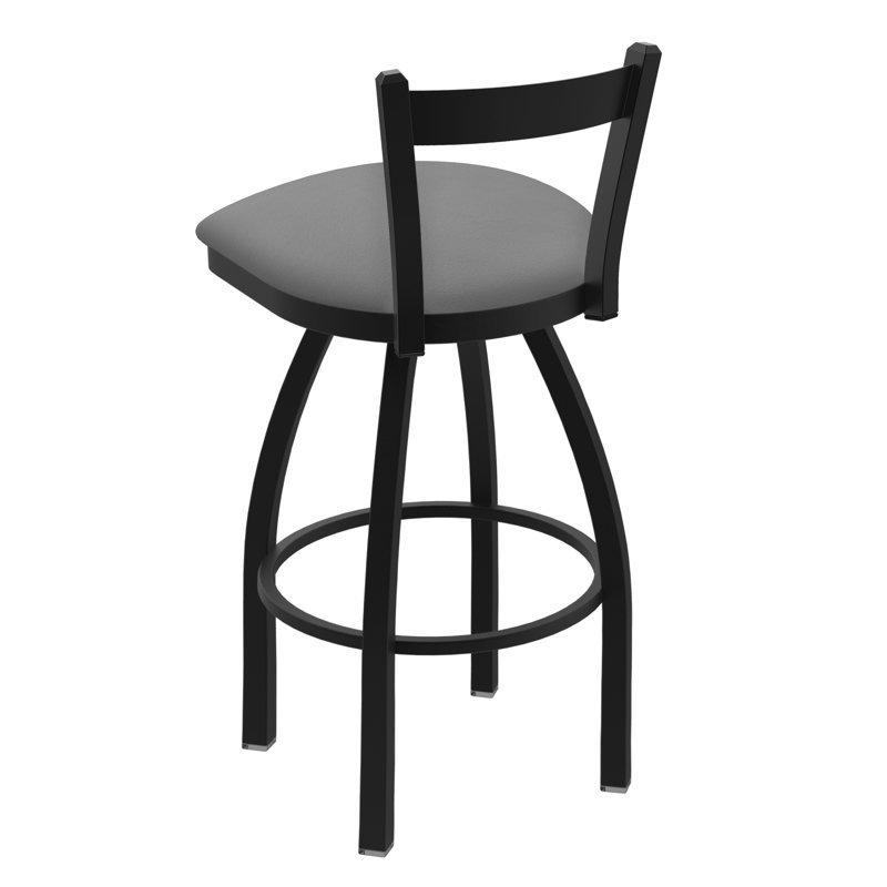 821 Catalina Low Back Swivel Bar Stool, Black Wrinkle, Canter Folkstone Grey, Counter Stool (25" Seat Height)