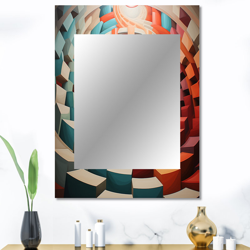Art décoratif coloré, surréalisme IV - miroir mural décoratif, art moderne, 40 po x 30 po