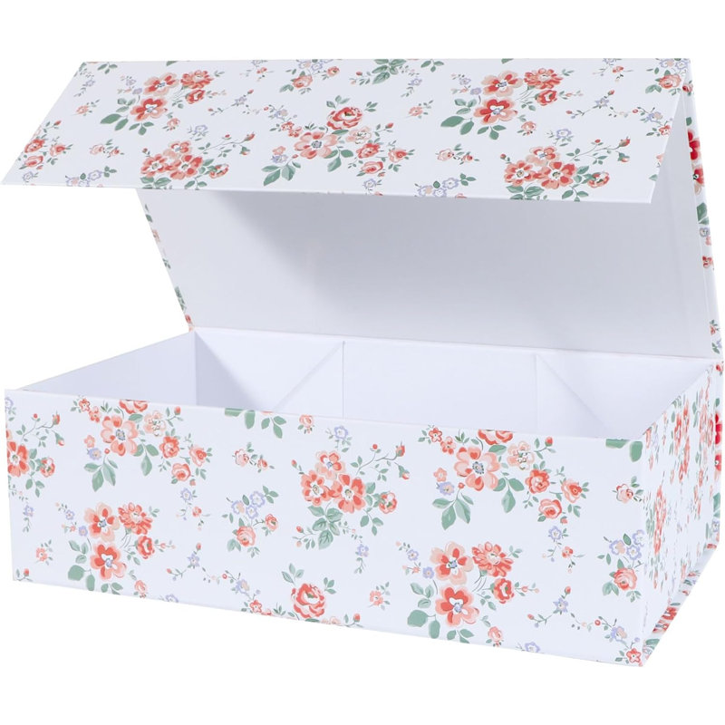Boîte cadeau florale avec couvercles magnétiques 13,8 x 8,3 x 4,4 po, grandes boîtes de propositions de demoiselle d'honneur