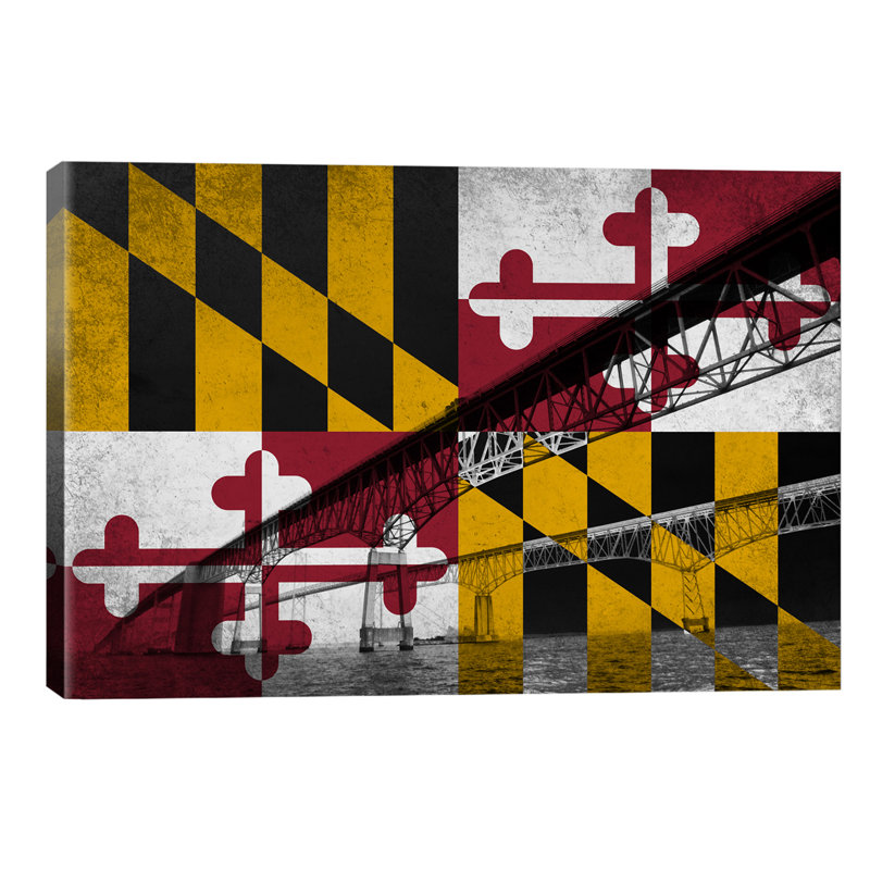 Maryland (Chesapeake Bay Bridge) - Wrapped Canvas Print, 20.32cm H x 30.48cm W x 1.91cm D