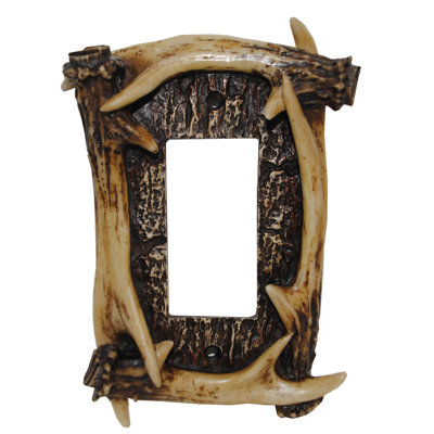 Plaque murale avec couvercle en bois brun Antler