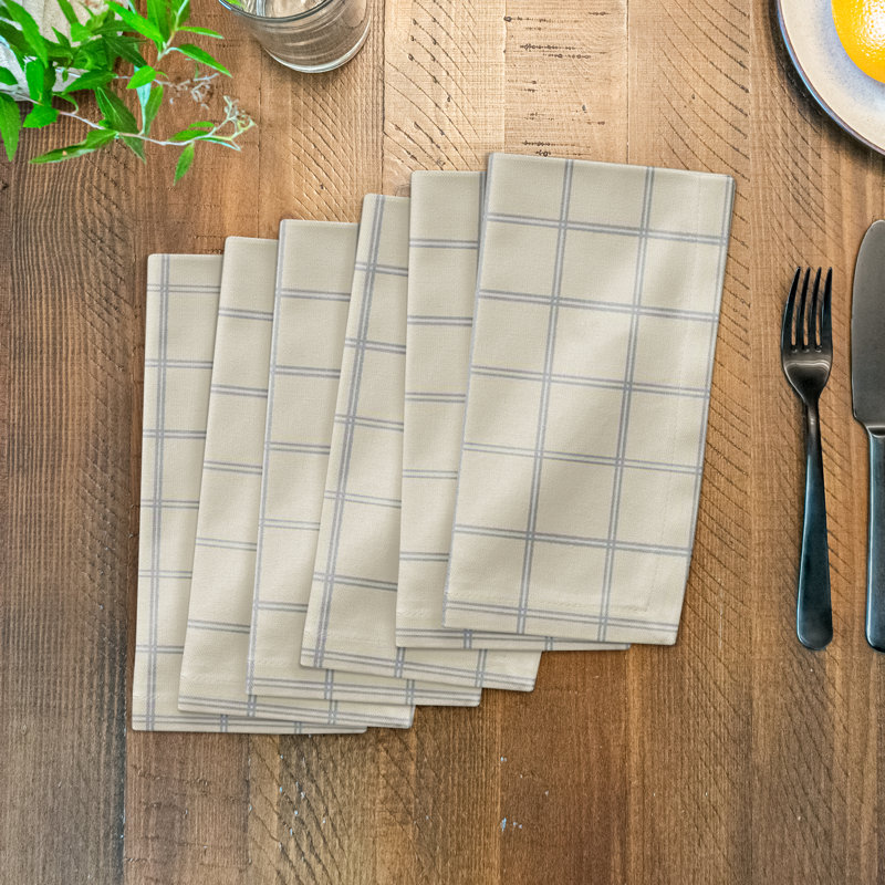 Serviette en coton 10 po Divia, Beige / bleu