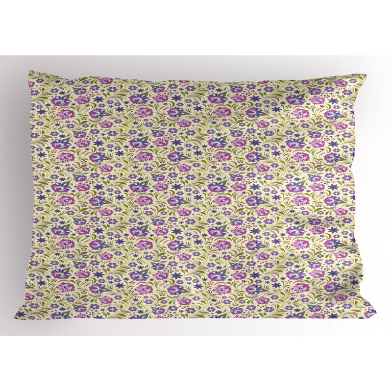 Spring Polyester Floral Sham Set, Twin