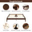 Lit plateforme très grand en bois de bambou sec de très grande taille avec tête de lit tapissier haute de 48 po, assemblage facile au fini chocolat