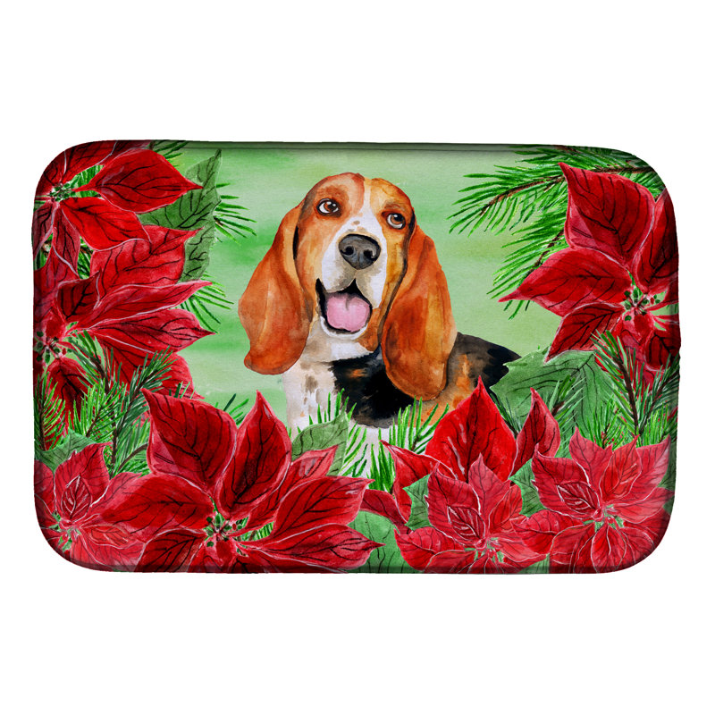 Tapis de séchage poinsettas hound basset