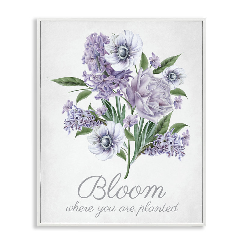 «Vintage Bloom», art de la giclée blanche encadrée par lettrage et doublure, Estampe numérique encadrée blanc bord de mer