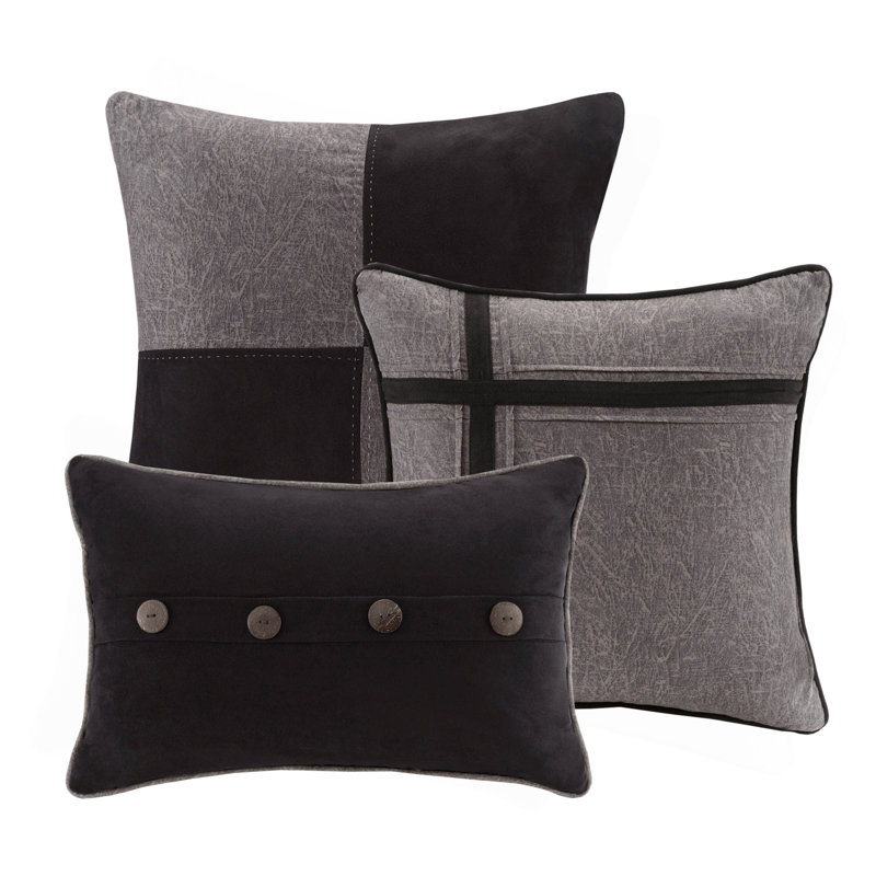7 Piece Faux Suede Comforter Set Grey Queen, Queen Comforter + 6 Additional Pieces 