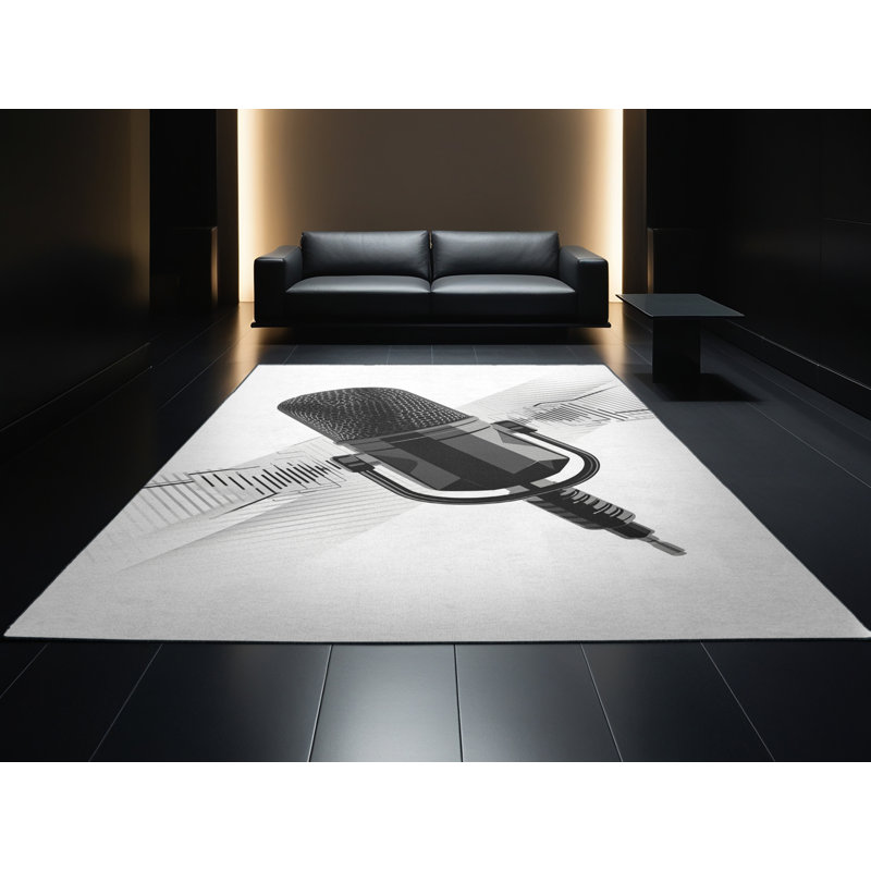 Tapis géométrique moderne à motif de banderoles lavables à la machine Osnat, 2 x 5