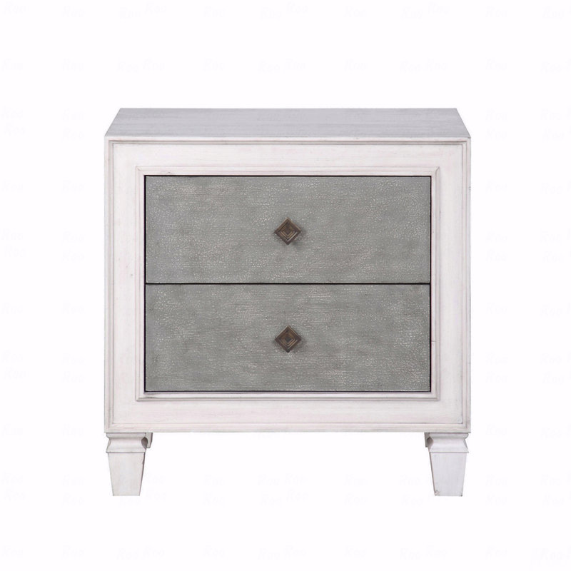 Table de chevet à deux tons avec 2 tiroirs