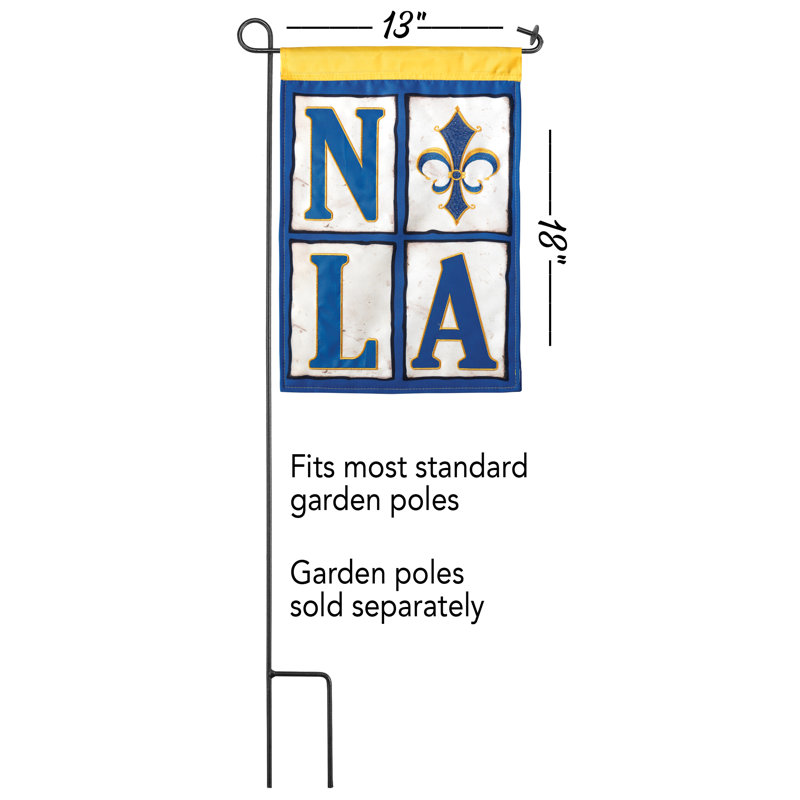 Drapeau de jardin en polyester Shenandoah Nola, H 18 po x l 13 po
