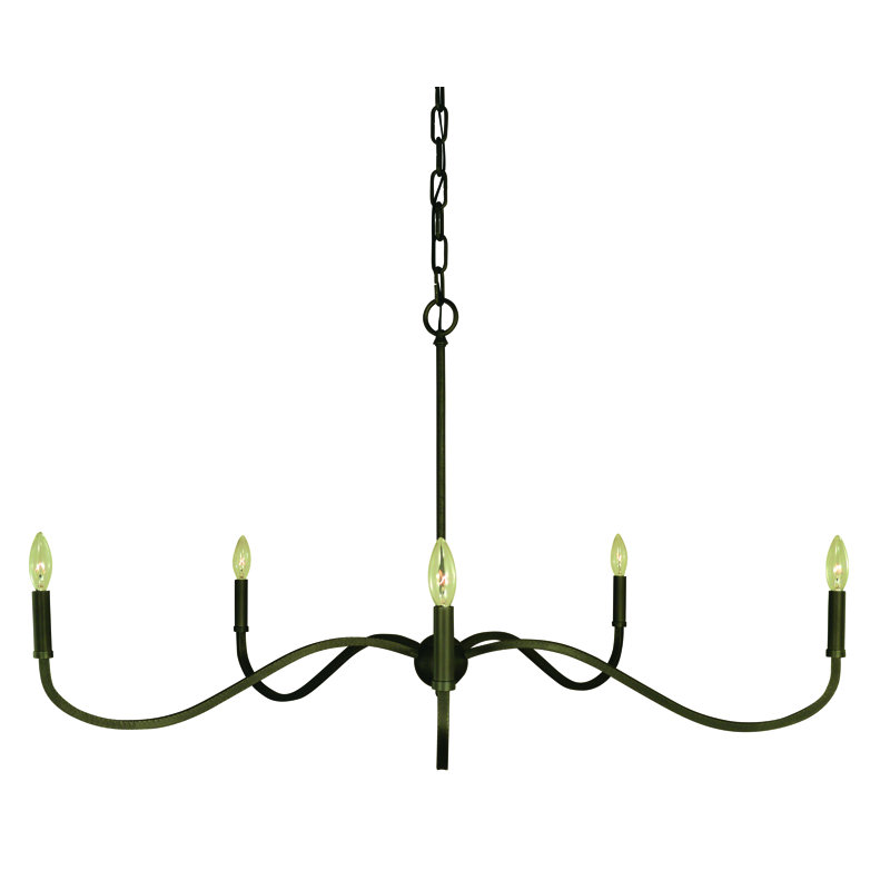 Aretha 5 - Light Tiered Chandelier, Satin Pewter