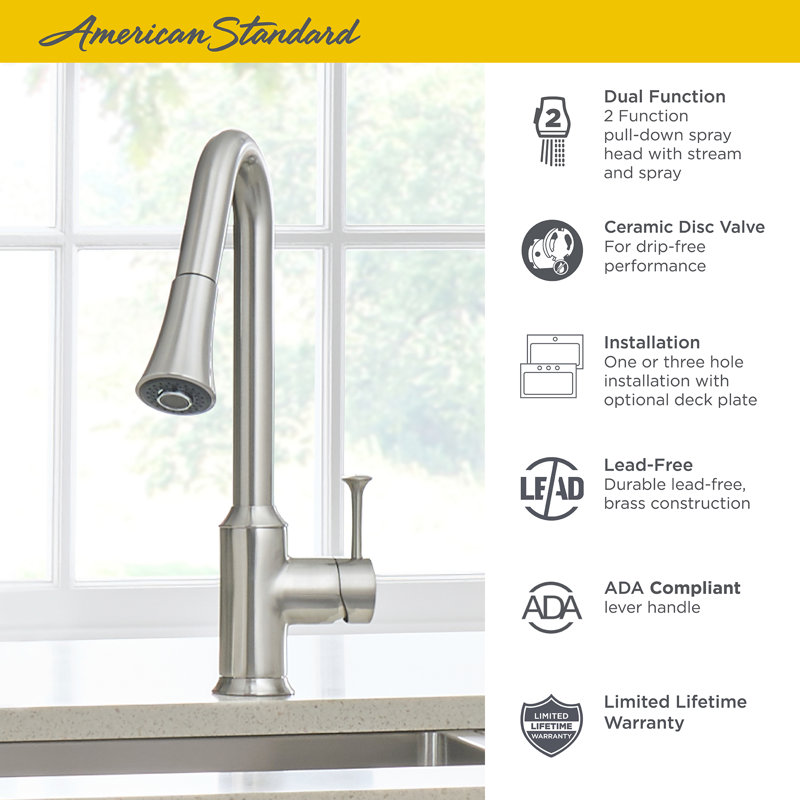 American Standard Pekoe Pull Down Kitchen Faucet