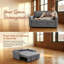 Canapé-lit gris convertible avec causeuse, canapé-lit escamotable 3 en 1 avec dossier réglable, tissu respirant, ensemble 2 pièces pour petits espaces