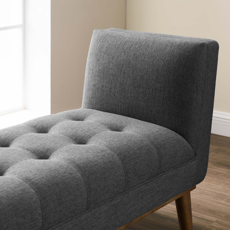Banc d'appoint en tissu capitonné Haven Modway, Gris