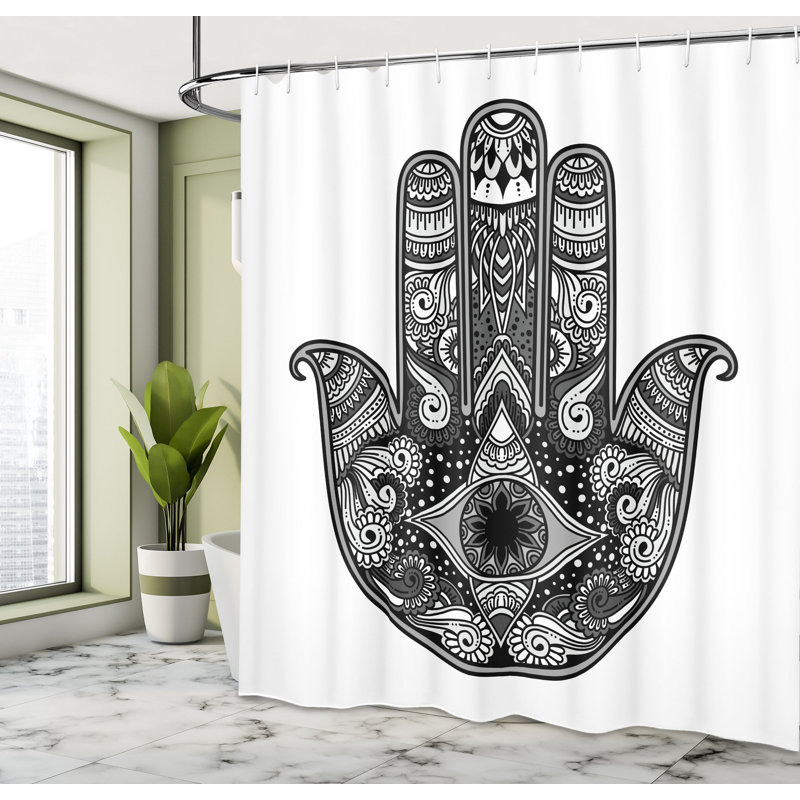  Rideau de douche avec crochets inclus, Gris anthracite, H 84 po x l 69 po