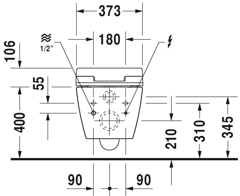 Me by Starck 1.28 GPF (Water Efficient) Elongated Wall Mounted Toilet with High Efficiency Flush