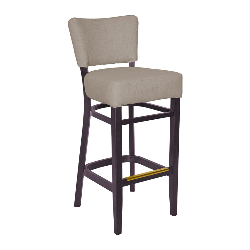 Tabouret de bar Madison, Acajou foncé, Gris clair