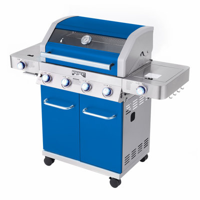 Monument Grills Colorful 4-Burner Liquid Propane 72000 BTU Gas Grill Stainless with Cooking Plate