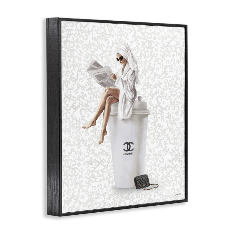 «Glam Girl», giclée par Ziwei Li, H 30 po x l 24 po, Giclée encadrée noir minuit