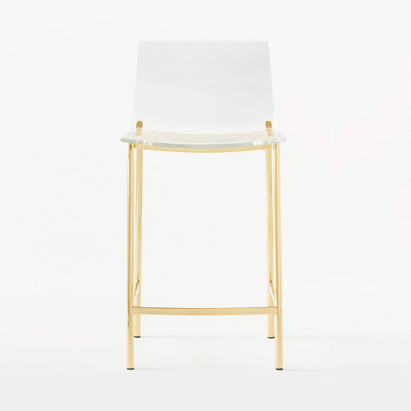 Izidora Counter Stool with Metal Frame, Gold