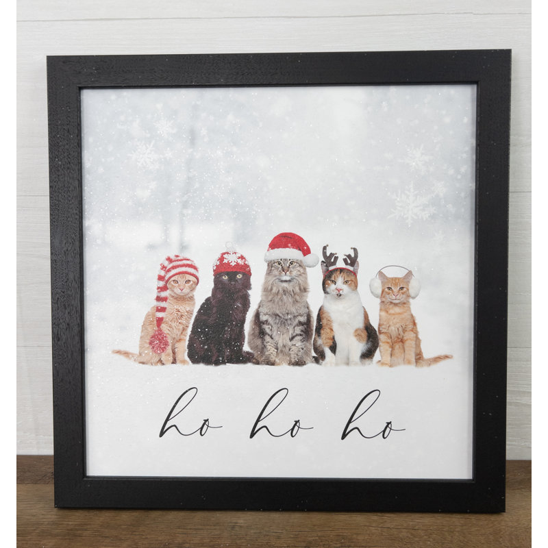 Mignon de chat Ho Ho Ho, H 18 po x l 18 po x P 1 po, Noir