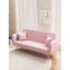 Canapé convertible de 71 pouces en velours rose rétro américain, convenant à un petit salon, une chambre à coucher ou un bureau-1765616745-1807402135