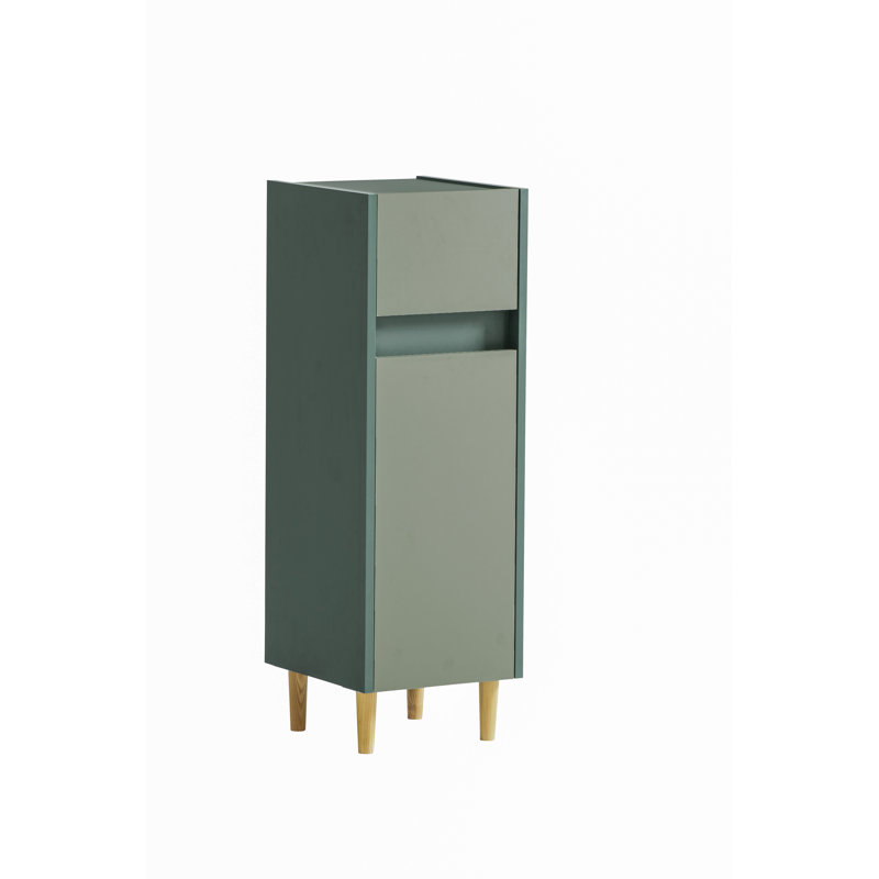 Bowery Freestanding Linen Cabinet, Forest Green/Pistachio