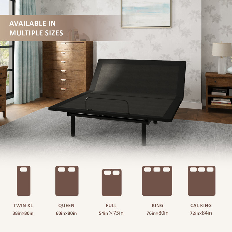 15" Zero Gravity Adjustable Bed With Wireless Remote Control, California King