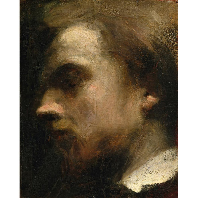 "Autoportrait" par Henri Fantin-Latour - Toile tendue avec châssis