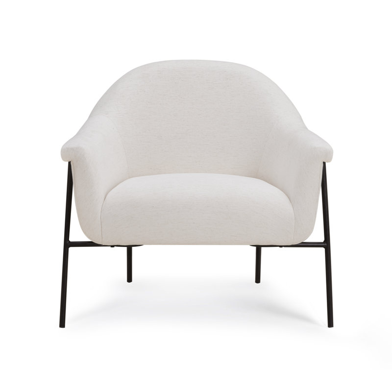 Fauteuil d'appoint en chenille crème Lua, Crème