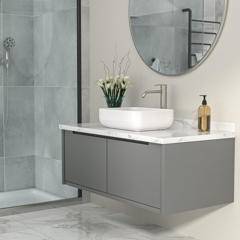 Lavabo vasque de salle de bain rectangulaire en céramique blanche L 20 po x l 15 po
