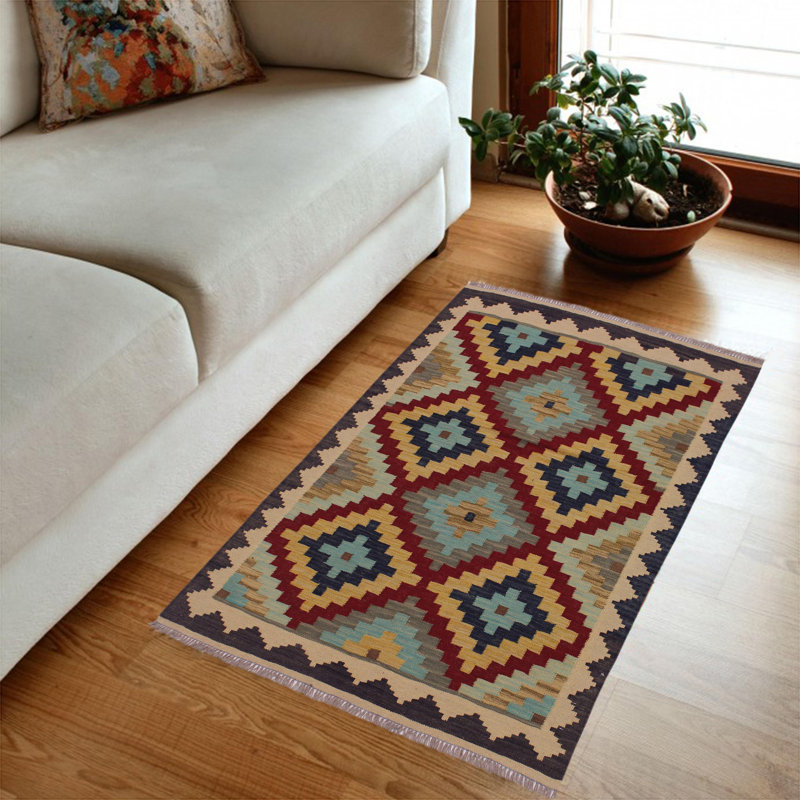 Tapis brun / brun clair en laine noué à la main de style sud-ouest fait à la main 3 pi 5 po x 4 pi 11 po Madee