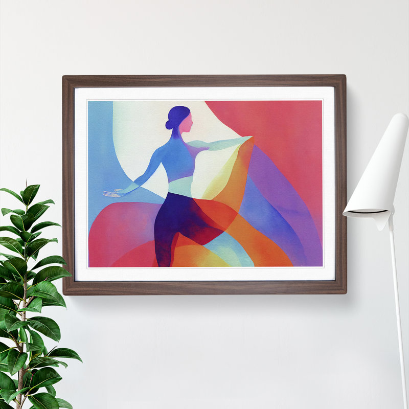 XH1022-10290X Woman in Watercolour Vol.2 Abstract 1 Piece Single Picture Frame Painting, 34cm H x 46cm W x 2cm D