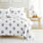 Quilt Set - Lightweight - All Season Quilted Coverlet -Stamped Bloom Dusk Blue-105628154