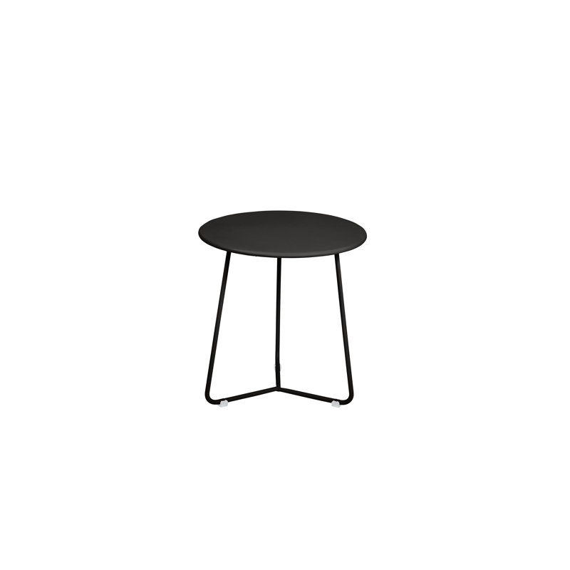 Cocotte Outdoor Round Side Table, 14" H x 13.5" L x 13.5" W, Liquorice