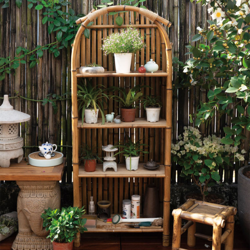 Chinese style balcony vertical bonsai storage rack