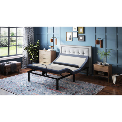 Twin Xl Adjustable Bed - Head/Foot Tilt & Lumbar Positions, 3-Level Massages, Led Under Lightning, Programmable Position With Tilt, Position, 3 Intensity , 31 Leg