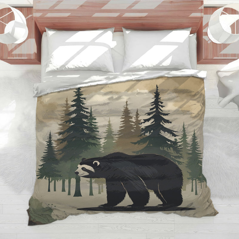 Black Bear In Forest Comforter, King