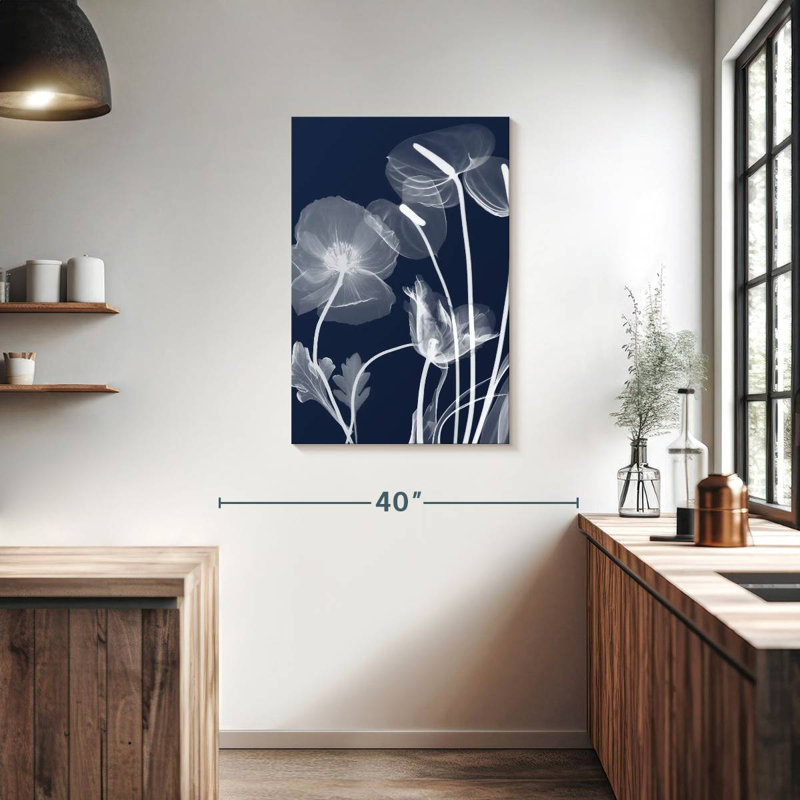 Harnek Navy Flora, 36" H x 24" W