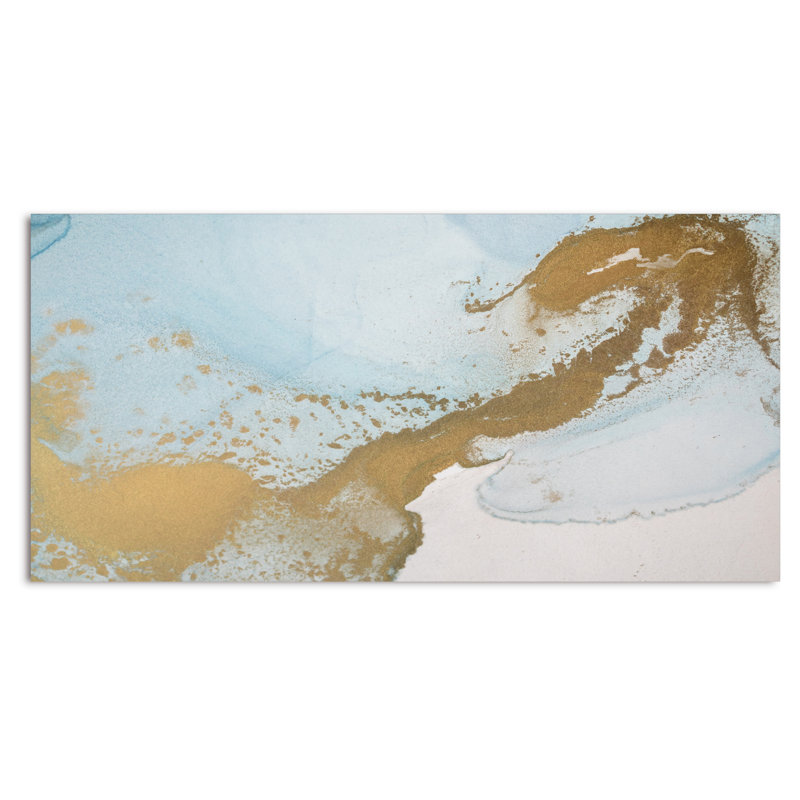 «Gold Turquoise», impression sur toile, H 28 po x l 60 po x P 1,5 po, Toile tendue