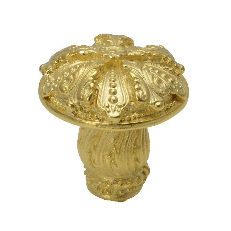 Acanthus med knob Renaissance style with feather scroll foot in Gilded Mercury, Gold
